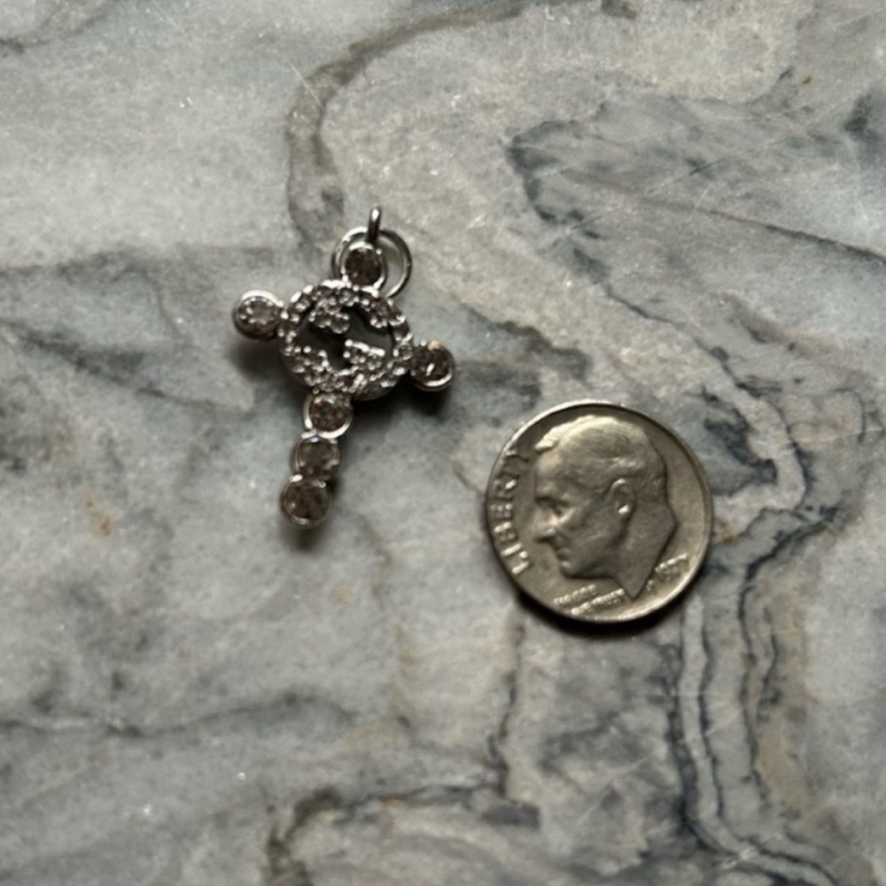 GUCCI Cross Charm - Silver / Rhinestone - Picture 4 of 4